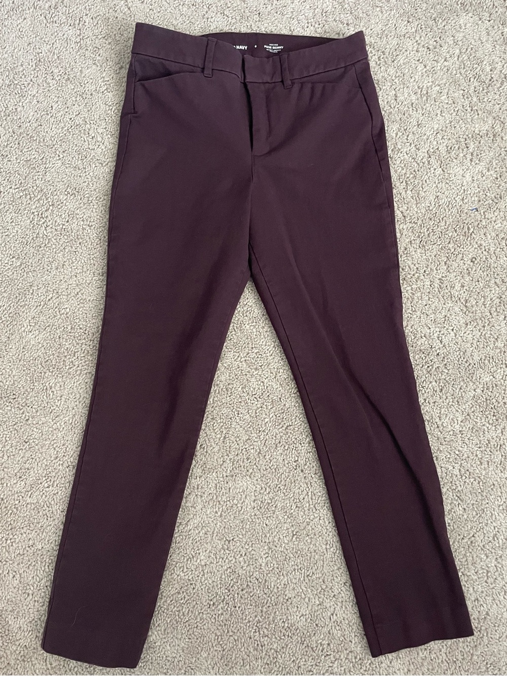 Old Navy Pixie Skinny High-Rise Secret-Smooth Plum Burgundy Pants Size 8